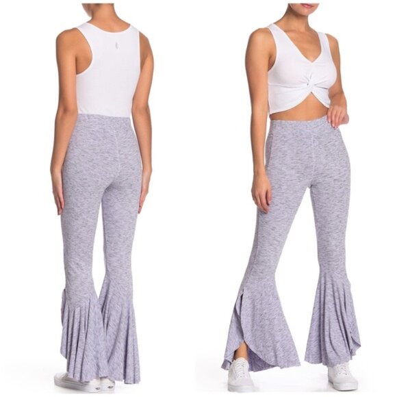 Free People Movement Low & Flow Ribbed Ultra Flared Yoga Pants Violet Size Small - Picture 1 of 12
